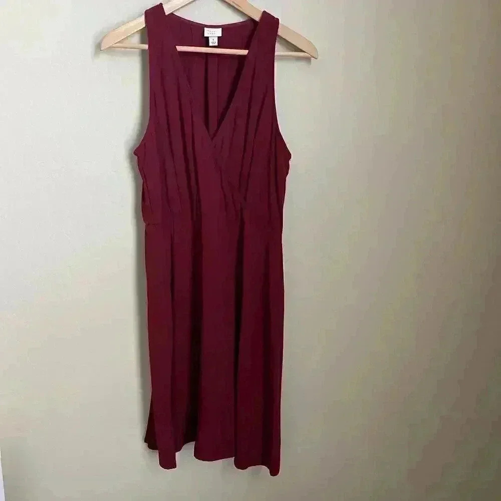 A New Day Wrap‎ Front Dress Wine Red Size Small